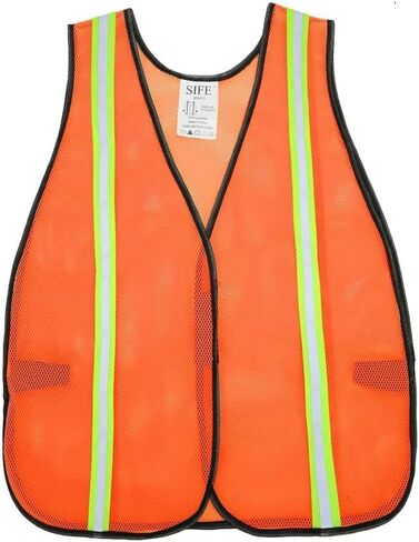 SIFE 10 Pack High Visibility Reflective Safety Vest,Made from Breathable and Neon Orange Mesh Fabric with Stretchable design,light weight for Man and Woman(Orange, 10 pack) in Saudi Arabia