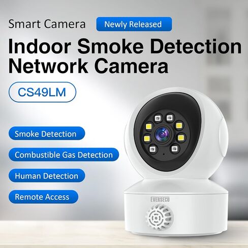 EVERSECU HD 2K 3.0MP WiFi Home Security Camera, Pan/tilt, Humanoid Auto Tracking, 2 Way Audio, Night Vision, Compatible with Alexa, ICSEE Baby Monitor Elder Pet Camera in Saudi Arabia