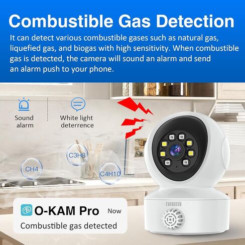 EVERSECU HD 2K 3.0MP WiFi Home Security Camera, Pan/tilt, Humanoid Auto Tracking, 2 Way Audio, Night Vision, Compatible with Alexa, ICSEE Baby Monitor Elder Pet Camera in Saudi Arabia