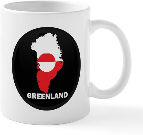 خريطة علم Cafepress لأقداح غرينلاند 11 أوقية (325 مل) قدح القهوة السيراميك in Kuwait