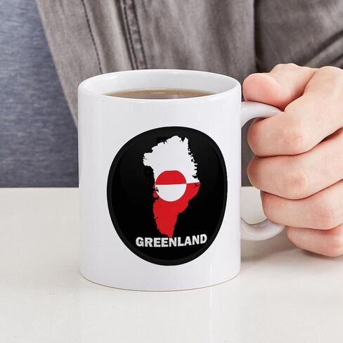 خريطة علم Cafepress لأقداح غرينلاند 11 أوقية (325 مل) قدح القهوة السيراميك in Kuwait