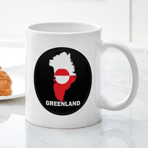 خريطة علم Cafepress لأقداح غرينلاند 11 أوقية (325 مل) قدح القهوة السيراميك in Kuwait