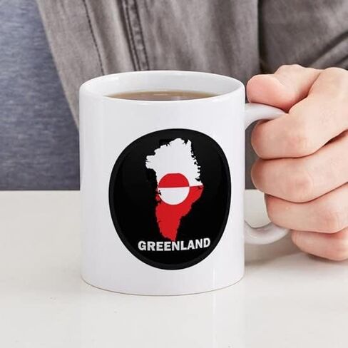 خريطة علم Cafepress لأقداح غرينلاند 11 أوقية (325 مل) قدح القهوة السيراميك in Kuwait