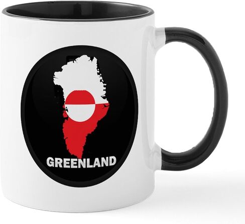 خريطة علم Cafepress لأقداح غرينلاند 11 أوقية (325 مل) قدح القهوة السيراميك in Kuwait