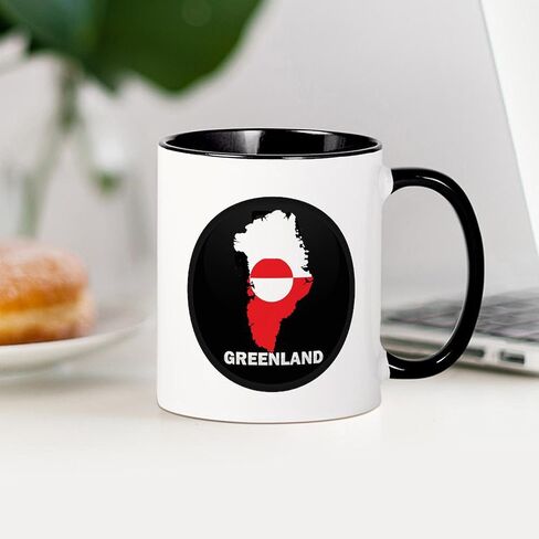 خريطة علم Cafepress لأقداح غرينلاند 11 أوقية (325 مل) قدح القهوة السيراميك in Kuwait