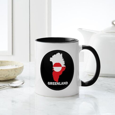 خريطة علم Cafepress لأقداح غرينلاند 11 أوقية (325 مل) قدح القهوة السيراميك in Kuwait
