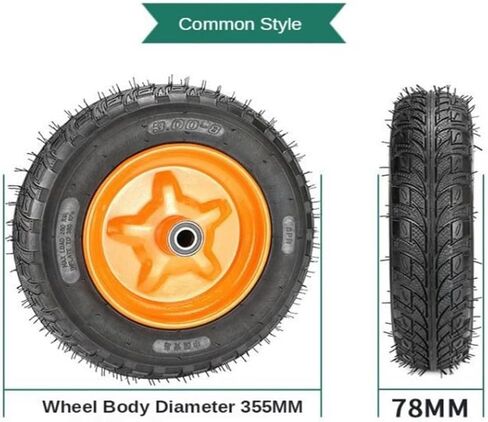 1 Pack 300-8 Pneumatic Tire 14 Inch Trolley Tiger Car Wheel Two Axle Construction Site Steel Plate Rubber in Saudi Arabia