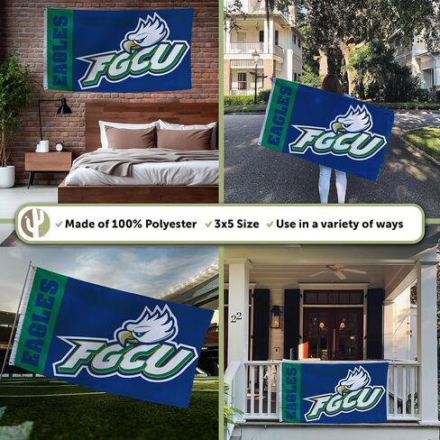 Desert Cactus Florida Gulf Coast University Flag FGCU Eagles Banners 100% Polyester Indoor Outdoor 3x5 feet Flags (Team Name) in Kuwait