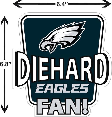 Siskiyou Sports NFL Philadelphia Eagles Die-Hard Fan Auto Mucal ، ألوان الفريق ، حجم واحد in Kuwait