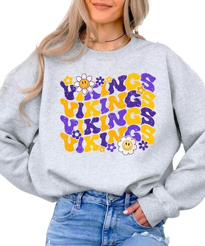 Olive Loves Apple Vikings Team Sweatshirt للنساء والمراهقين والأطفال ذوي الأزهار الرائعة in Saudi Arabia