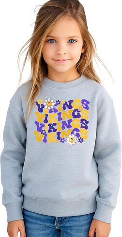 Olive Loves Apple Vikings Team Sweatshirt للنساء والمراهقين والأطفال ذوي الأزهار الرائعة in Saudi Arabia