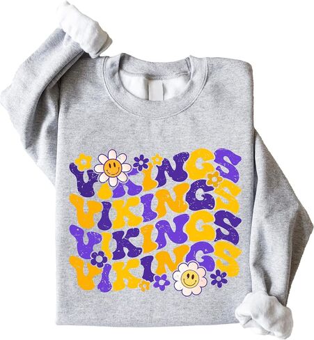 Olive Loves Apple Vikings Team Sweatshirt للنساء والمراهقين والأطفال ذوي الأزهار الرائعة in Saudi Arabia