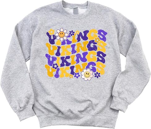 Olive Loves Apple Vikings Team Sweatshirt للنساء والمراهقين والأطفال ذوي الأزهار الرائعة in Saudi Arabia