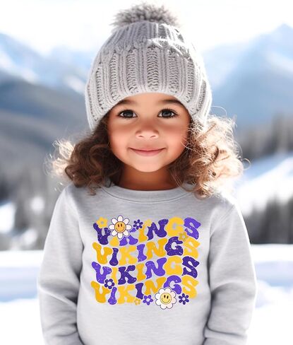 Olive Loves Apple Vikings Team Sweatshirt للنساء والمراهقين والأطفال ذوي الأزهار الرائعة in Saudi Arabia