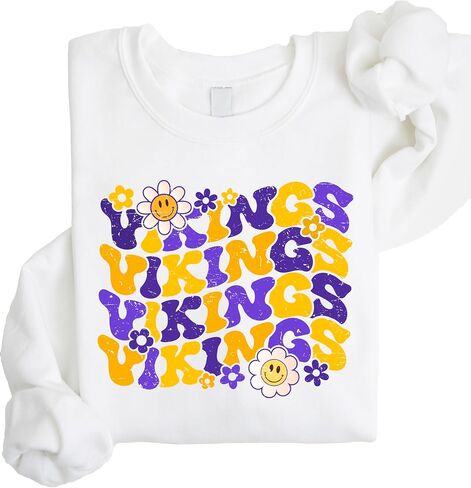 Olive Loves Apple Vikings Team Sweatshirt للنساء والمراهقين والأطفال ذوي الأزهار الرائعة in Saudi Arabia