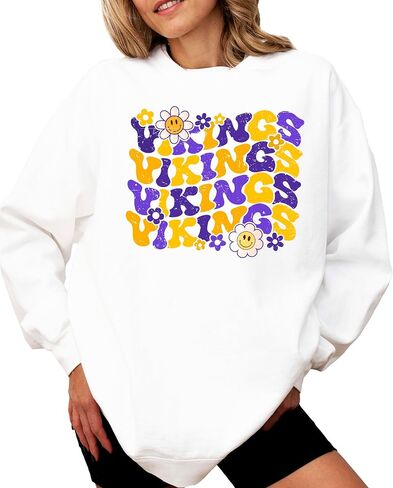Olive Loves Apple Vikings Team Sweatshirt للنساء والمراهقين والأطفال ذوي الأزهار الرائعة in Saudi Arabia