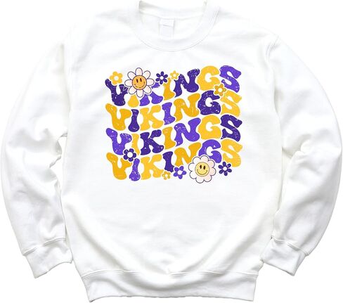 Olive Loves Apple Vikings Team Sweatshirt للنساء والمراهقين والأطفال ذوي الأزهار الرائعة in Saudi Arabia