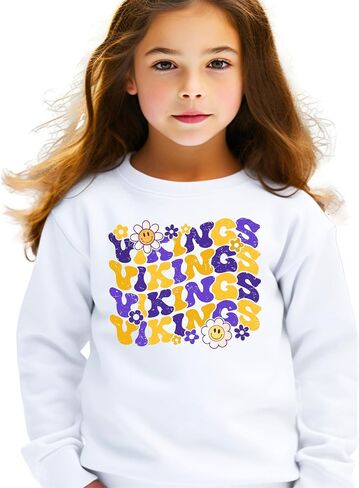 Olive Loves Apple Vikings Team Sweatshirt للنساء والمراهقين والأطفال ذوي الأزهار الرائعة in Saudi Arabia