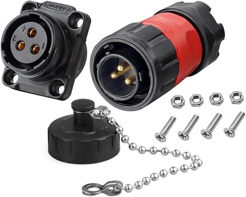 YM20 M20 Aviation 3-pin سلك توصيل توصيل الطاقة الذكور والإناث سد المقبس للسلامة الصناعية الطاقة الجديدة (مجموعة قابس الذكور 3pin) in Kuwait