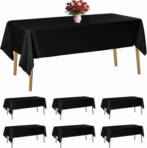 6 حزمة أبيض جولة المائدة المائدة 70 بوصة طاولة قطعة قماش وصمة عار والتجاعيد مقاومة الغسل النسيج غطاء الطاولة البوليستر للحفلات ، الزفاف ، تناول الطعام ، وتزيين مأدبة in Kuwait