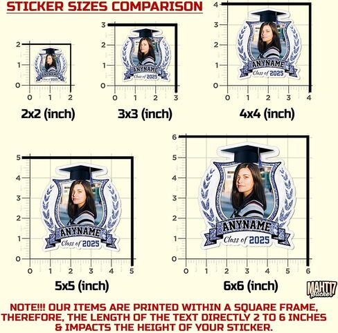Custom Face Photo Name Sticker Personalized Graduation 2025 Face Fans Name Waterproof Vinyl Stickers for Laptop Water Bottle Cars Phone Case Decal Decor Stuff Gifts in Kuwait