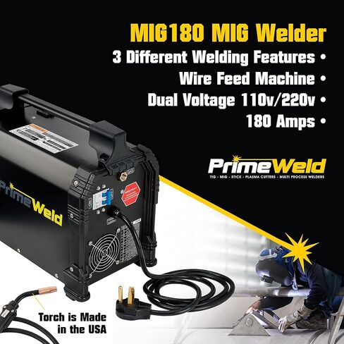 Primeweld MIG180 MIG لحام ، 180 AMP آلية لحام الأسلاك مع الجهد المزدوج 220 فولت ، 110 فولت in Kuwait