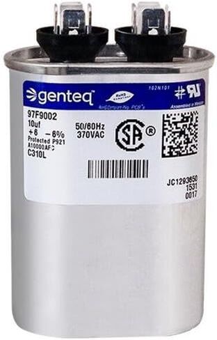 Bard - 10 uF MFD x 370 VAC Genteq Replacement Capacitor Oval # C310L / 97F9002 in Saudi Arabia
