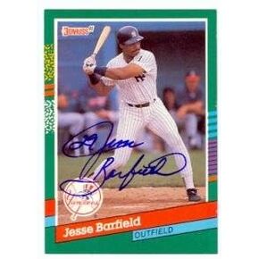 مستودع توقيعه 51508 جيسي بارفيلد بطاقة البيسبول في نيويورك يانكيز 1991 Donruss No .498 in Kuwait