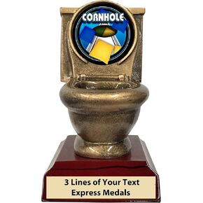 Express Medals Toilet Bowl Last Place Loser Cornhole Trophy with Personalized Engraved Plate in Saudi Arabia
