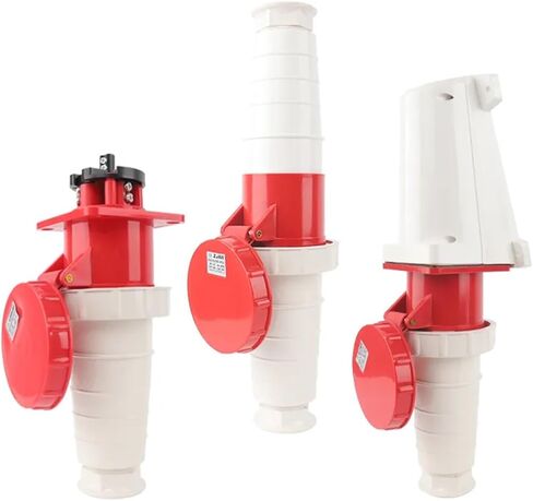 IP67 63A/125A Industrial Plug and Socket 3P/4P/5P Waterproof Electrical Connector Power Connection Industrial Plug 220V 380V 415V(Panle Socket 3P 63A) in Saudi Arabia