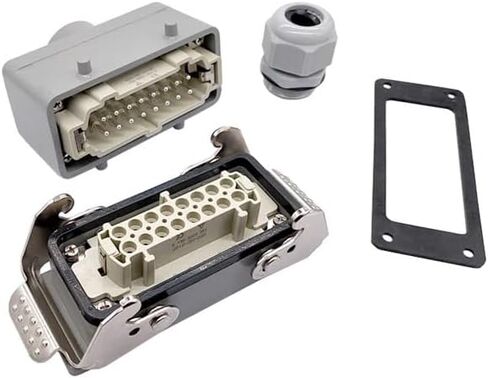 Heavy Duty Connectors HDC-HE-016-1/2/3/4 F/M 16pin 16A 500V Industrial Rectangular Aviation Connector Plug Screw Connection(Hdc-he-016-1) in Saudi Arabia