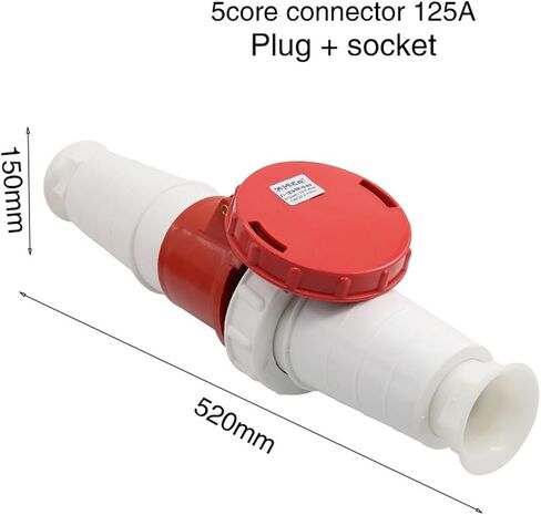 Waterproof and Explosion-Proof Industrial Aviation Plug and Socket 3-core 4-core 5-core Hole 125A Connector Aviation Plug Docking(5 Core Red) in Saudi Arabia