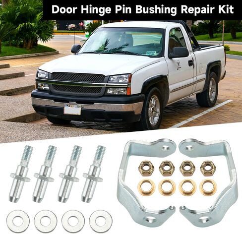 Front Left and Right Side Door Hinge Pin and Bushing Kit - Compatible for Chevrolet Silverado Suburban Avalanche Tahoe for GMC Sierra Yukon - Replace Part 6038457 in Saudi Arabia