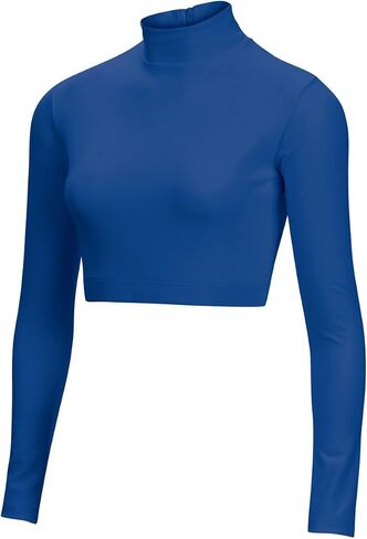chassé Girls Long Sleeve Cropped Bodysuit, Mock Neck Cheerleading Shirt in Saudi Arabia