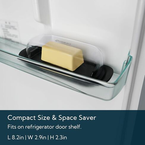 KITCHENDAO Airtight Butter Dish with Lid for Countertop and Refrigerator Door Shelf, Plastic Butter Holder, Butter Keeper Tray Container for West/East Coast Butter, White in Saudi Arabia