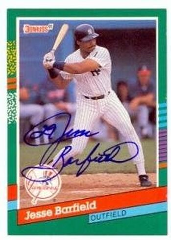 Autograph Warehouse 51508 Jesse Barfield Autographed Baseball Card New York Yankees 1991 Donruss No .498 in Saudi Arabia