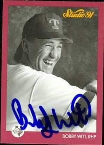 Autograph Warehouse 49094 Bobby Witt Autographed Baseball Card Texas Rangers 1991 Studio No .130 in Saudi Arabia