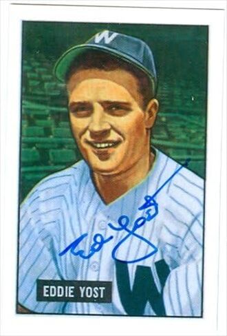 Autograph Warehouse 37854 Ed Yost Autographed Baseball Card Washington Senators 1951 Bowman Reprint No. 41 67 in Saudi Arabia