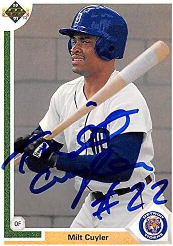 191273 Detroit Tigers Ft 1991 Upper Deck No. 556 Milt Cuyler Autographed Baseball Card in Saudi Arabia