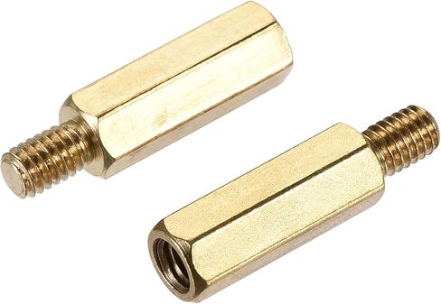 uxcell M4 Hex Brass Standoff Spacer 17mm+6mm Male-Female Threaded Pillar Screw Nut Kit for PCB Motherboard Computer Circuit Board, 10 Sets in Kuwait