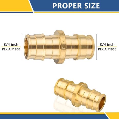1Inch PEX-A Expansion Fittings,F1960 Brass Coupling,PEX Expansion Fittings Straight Coupling For Pex A Tubing（2 PACK)(PEX1960011) in Saudi Arabia