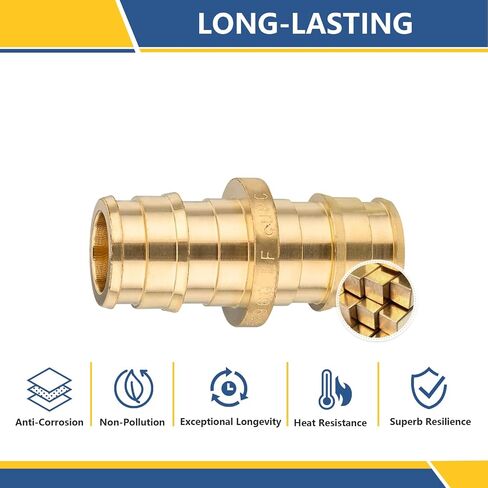 1Inch PEX-A Expansion Fittings,F1960 Brass Coupling,PEX Expansion Fittings Straight Coupling For Pex A Tubing（2 PACK)(PEX1960011) in Saudi Arabia