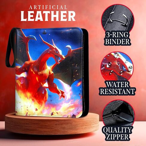 موثق بطاقة التداول مع Zipper & Handle - يحمل 900 بطاقة ، جلد PU مع بطانة مخملية ، يتضمن حامل بطاقة واضحة in Saudi Arabia