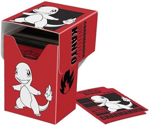 Ultra Pro - Charmander Full View Deck Box® for Pokémon | TCG storage Full View self-locking lid holds 75 cards double-sleeve compatible deck divider trading card organizer in Saudi Arabia