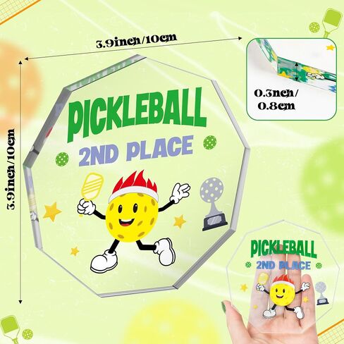 WATINC Pickleball Trophy Award for Tournament - 3PCS 1st 2nd 3rd Place Acrylic Medal Gift for Pickle Baller Competitions, Funny Inspirational Prizes Tiered Tray Tabletop Sign Decor Favors for Adults in Saudi Arabia