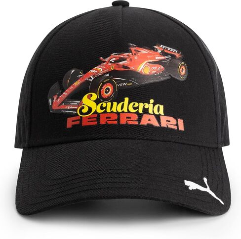 PUMA Scuderia Ferrari F1 قبعة مع طباعة السيارة - أسود - حجم واحد يناسب أكثر in Kuwait