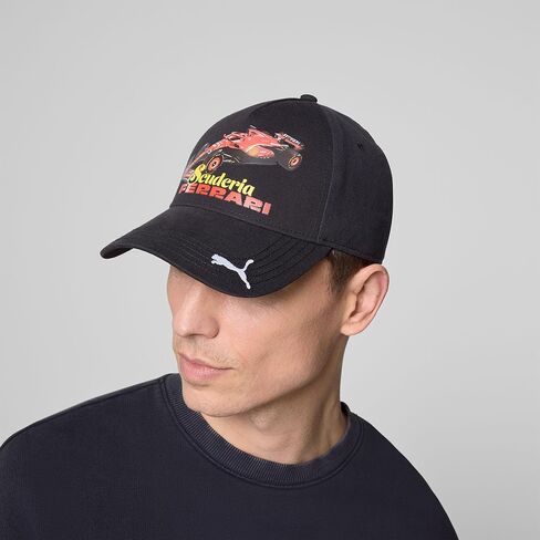 PUMA Scuderia Ferrari F1 قبعة مع طباعة السيارة - أسود - حجم واحد يناسب أكثر in Kuwait