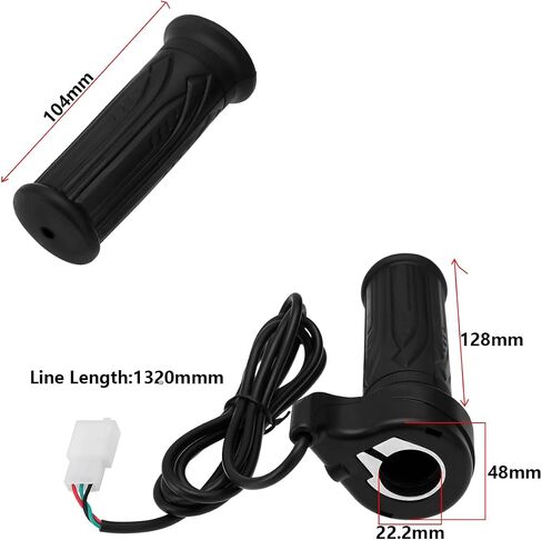 1 زوج مقاوم للماء Ebike Twist Speed ​​Handle 12v 24v 36v 48v 72v للدراجة الكهربائية سكوتر 7/8inch (22 مم) in Saudi Arabia