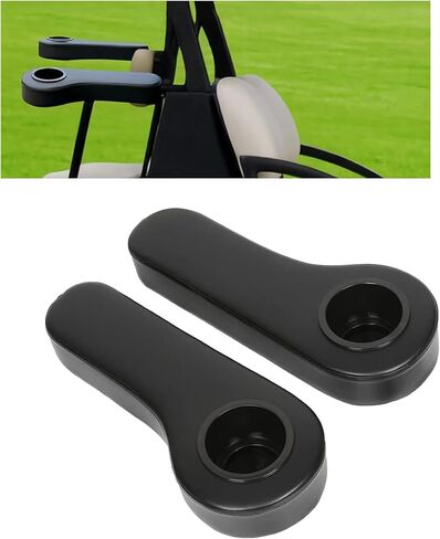 ECOTRIC Golf Cart Rear Seat Arm Rest with Universal Cup Drink Holders Set Compatible with EZGO Club Car Yamaha Pair No Drilling Required in Saudi Arabia