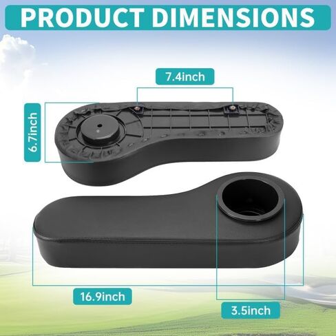 ECOTRIC Golf Cart Rear Seat Arm Rest with Universal Cup Drink Holders Set Compatible with EZGO Club Car Yamaha Pair No Drilling Required in Saudi Arabia